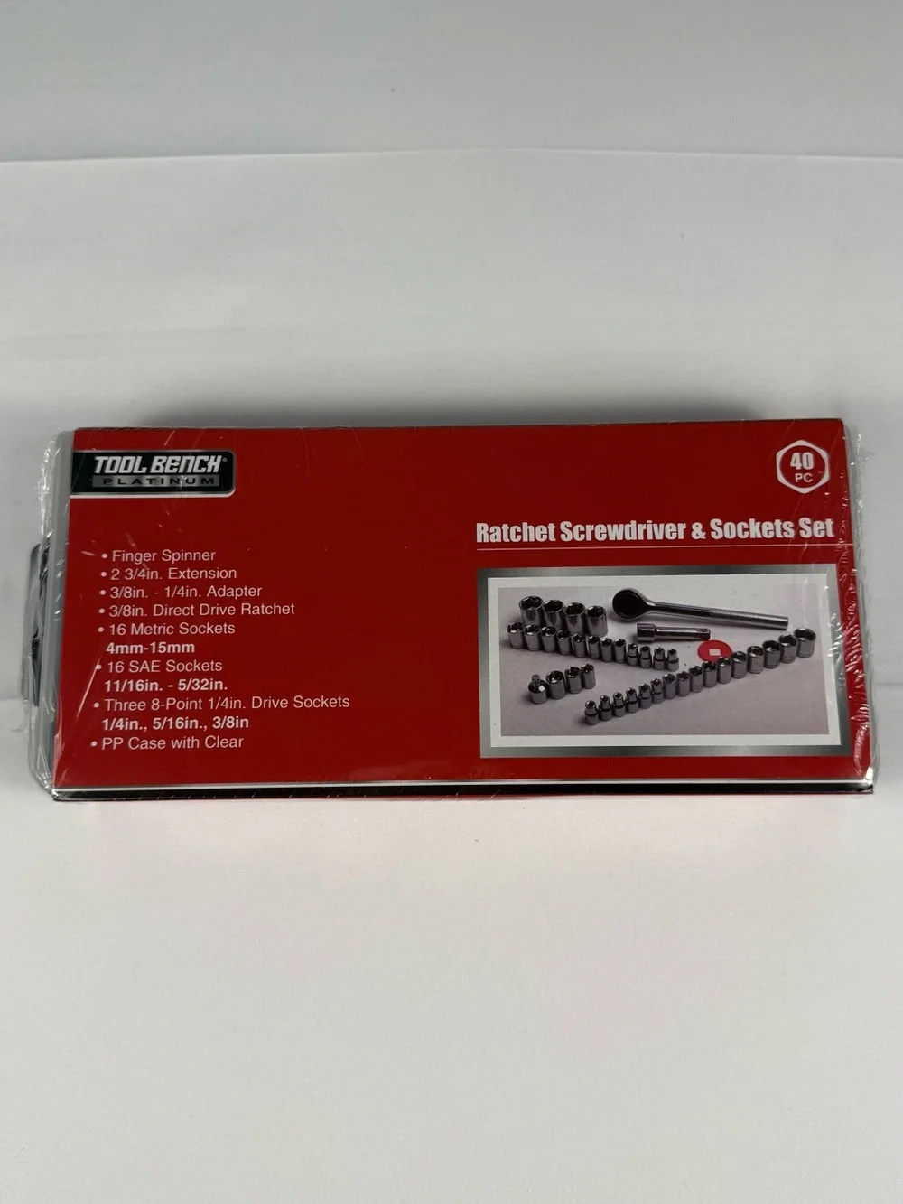 Socket and Ratchet Tool Set in White and Red Box